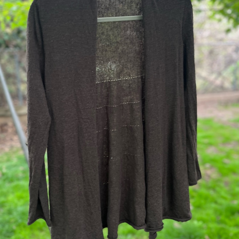 100% merino wool Eileen Fisher cardigan medium | lagenlook layers neutral